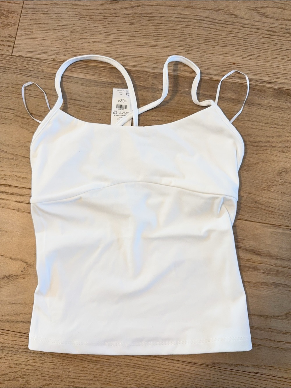 NWT 100103723 Garage HAUT SLEEK UNDERBUST CROSSBACK CAMI BRIGHT WHITE XS